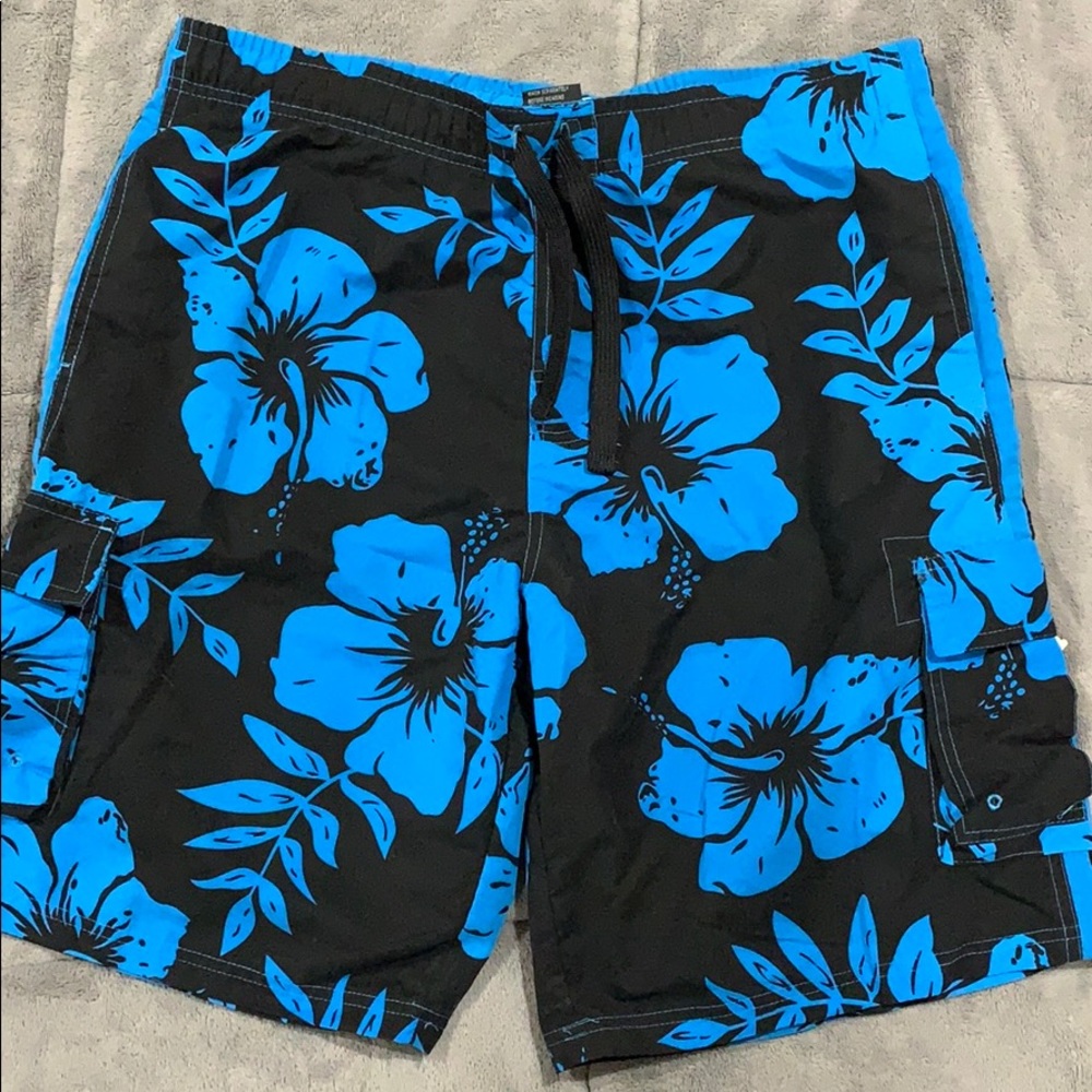 RS Surf Blue/Black Hawaiian Bathing Suit